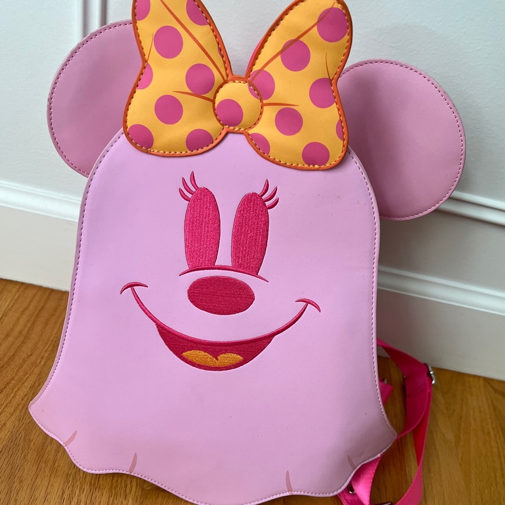 Loungefly Disney Pastel Ghost Minnie Mouse Glow-in-the-Dark Mini Backpack